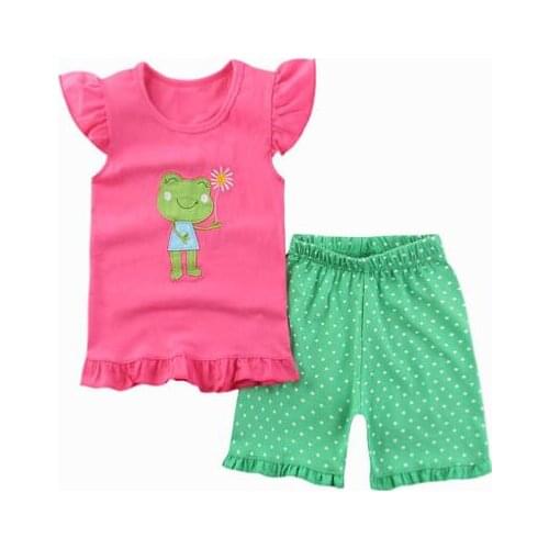 Summer Baby Boys Girls Casual T Shirt + Shorts Set Clothes Kids Cute Cartoon 2pcs Children Pajamas Toddler Girls Clothing Sets