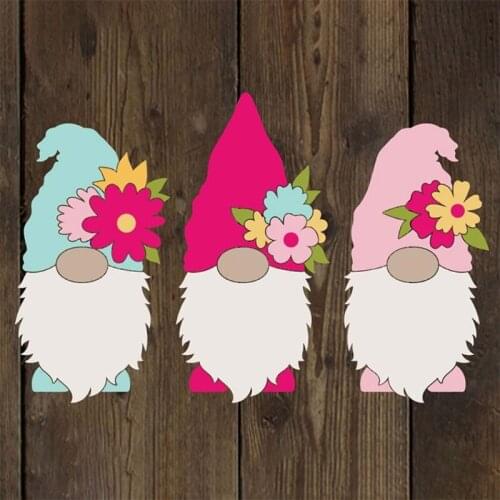 H55A Flower Gnome Metal Cutting Dies Stencil DIY Scrapbook Album Paper Card Template