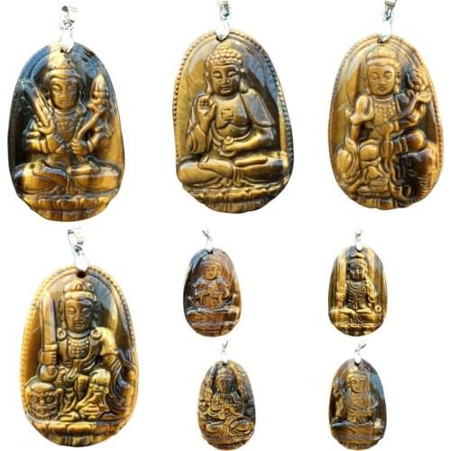 Fashion Jewelry Tiger Eye Eight patrons Women Pendant Bead 1pcs WFH754