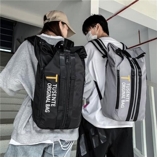 Men Streetwear Hip Hop Cool College Backbag Fashion Travel Backpack For Teenagers Large Capacity 2021 New Functional Back Pack