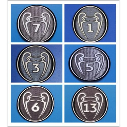 Football Badges Champions Winners Trophy Patch 1 2 3 4 5 6 7 9 10 11 12 13 Heat Transfer Thermocollant Soccer Badge