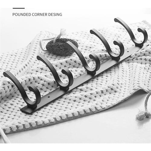 Wall Mount Rack Robe Clothes Hanger Coat Towel Holder Shelf Metal Hook for Bathroom Kitchen Living Room Hook Decor