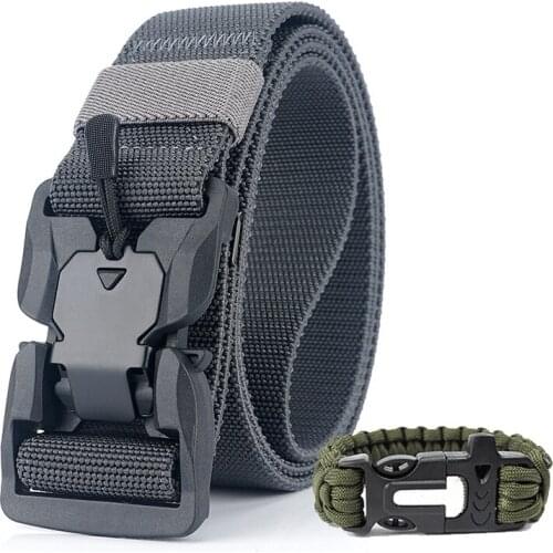New tactical belt magnetic buckle military belt high quality polyamide sports hunting accessories Rescue umbrella rope Bracelet