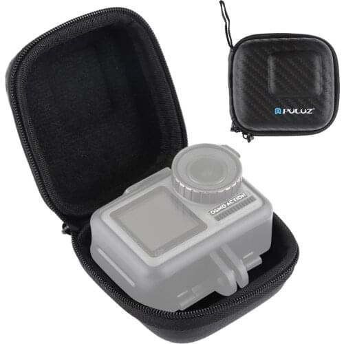 PULUZ Mini Portable Carbon Fiber Storage Bag for DJI OSMO Action/ GoPro/ Mijia/ Xiaoyi and other Similar Size Cameras