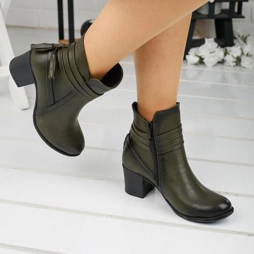 New season, Stylish and waterproof, Green womens boots