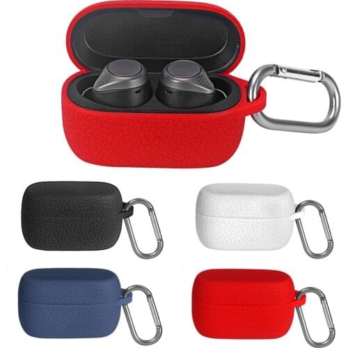 Silicone Earphone Protective Case for Jabra Elite Active 75t Wireless Earphones Charging Box Skin Cover Shell with Buckle