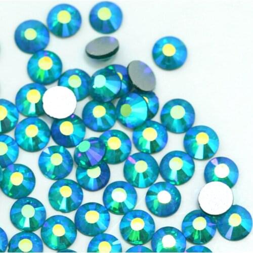 SS3-SS30 Blue Zircon AB Nail Art Rhinestones Glitter Strass Glass Rhinestone for Nails Stones for 3D Nails Art Decorations H0936