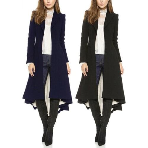 Women Vintage Victorian Steampunk Swallow Tail Goth Long Trench Coat 5XL