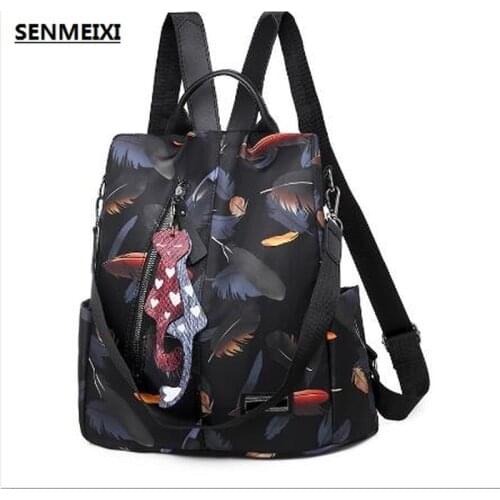 SENMEIXI Backpack Women Oxford Cloth Shoulder Bag School Bags for Teenage Girls Light Ladies Travel Backpack mochila feminina