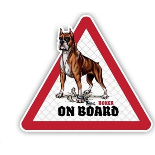 12cm X 10.5cm 1 Pcs Boxer Car Stickers Dog on Board Decals Pet Dog Decal Dog Warning Sign Funny Stickers for Infiniti Sticker