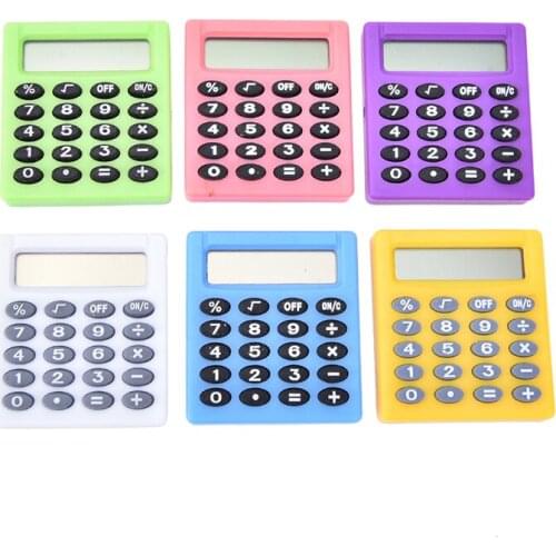 1pcs Cute Portable Soft Keyboard Solar Energy Silicone Mini Calculator Child Gift Calculating Office Supplies