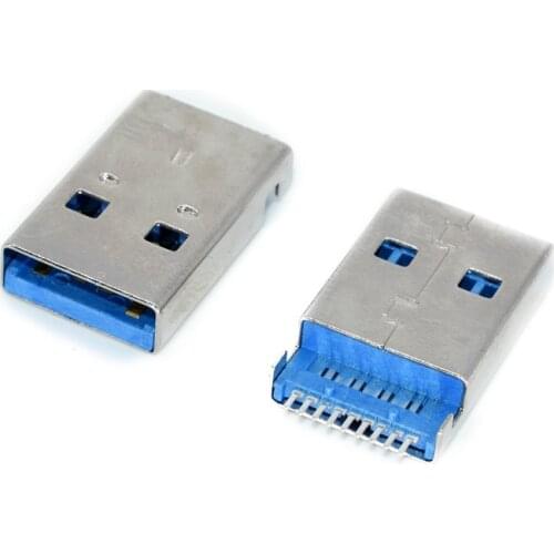 10pcs/lot USB 3.0 Type-A Male 9 Pin SMT SMD 2 Pin DIP PCB installation Plug Connector