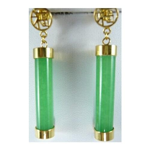2 colors! wholesale 20*9mm Fortune light green/ purple Natural jade Earring