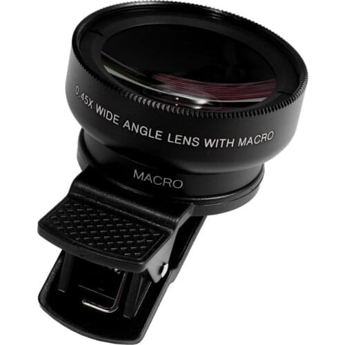 2 in 1 Phone Camera Lens Wide Angle Macro Lens Outer Mobile Phone Lens for Smartphone