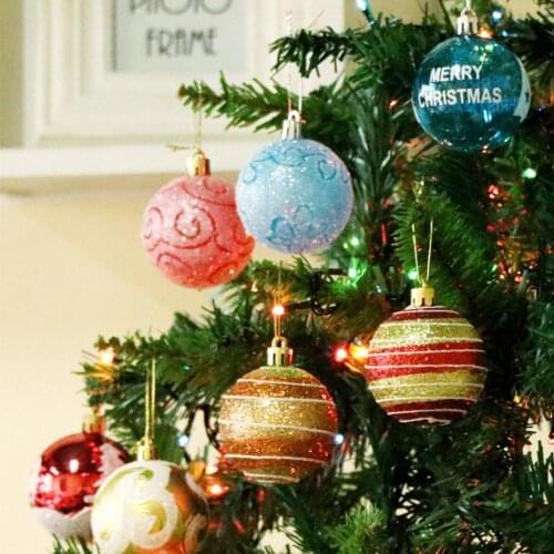 24pcs/Lot Color 6cm/2.4Inch Christmas Tree Decoration Ball Ornaments Hang Shiny Bauble Ball For Home House Bar Party Decoration