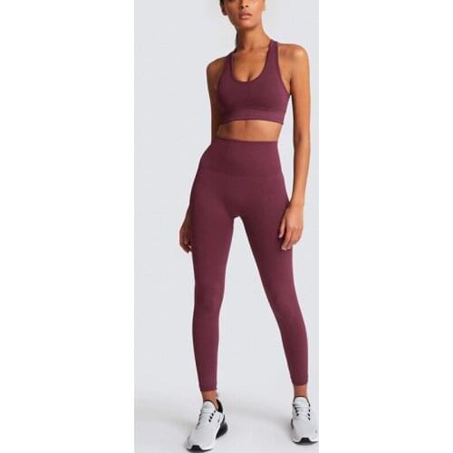 Seamless Yoga Set Tracksuit High Waist Gym Leggings And Bra Push Up Fitness Clothing Workout Running Suit Sport Set Women