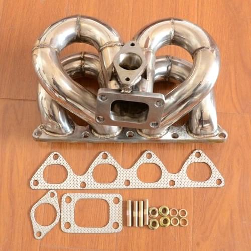 EQUAL LENGTH TURBO MANIFOLD STAINLESS STEEL T3 FLANGE FOR HONDA CIVICB16 B18 B-SERIES 48MM