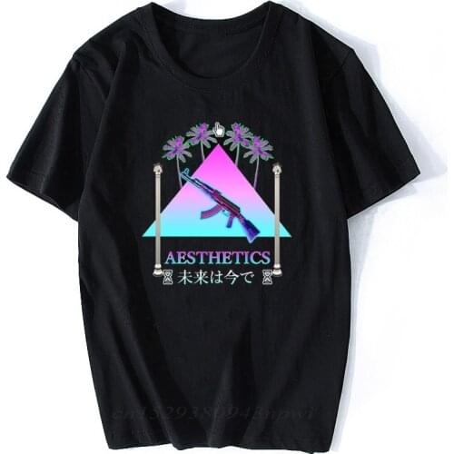 Aesthetics Ak-47 Pyramid T-shirts Streetwear Summer Men/Male Vintage Vaporwave T Shirt Aesthetic Clothes Camisetas Hombre