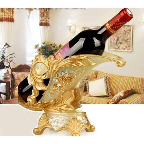 European Creative Wine Rack Resin Living Room Home Wine Cabinet Closet Decoration Ornaments Empty Wine Bottle Rack