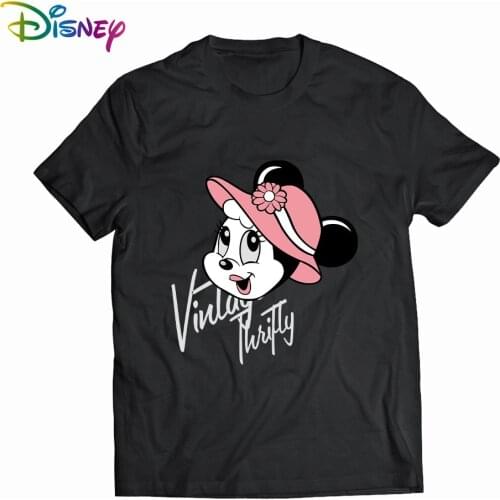 Disney Minnie Mouse Friends Print T Shirt Summer Women Short Sleeve Leisure Top Tee Casual Ladies Female T Shirts Plus size
