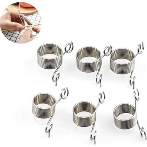 17/19mm Ring Type Jacquard Needle DIY Knitting Tool Knuckle Assistant Guides Braided Thimble Stainless Steel Sewing Accessories
