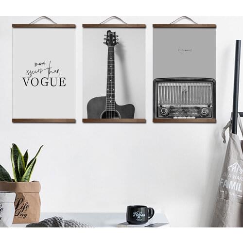 Nordic canvas and posters painting Black and white tones Painting poster Wall Art with wood hanging scrolls customizable