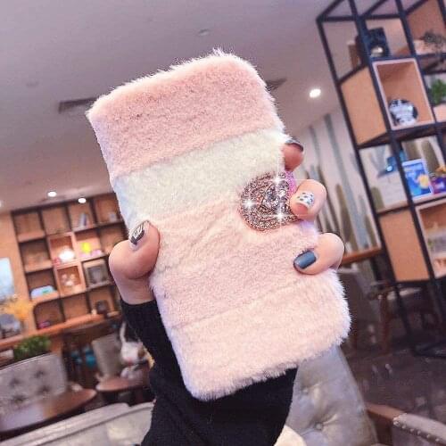 Fur Wallet Leather Case For Samsung Galaxy S20 Ultra S10 5G S10E S9 S8 Plus S7 Note 20 10 9 8 Shockproof Plush Phone Cover Card