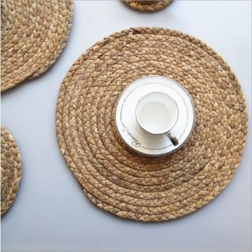 11/18/30CM Round Natural Straw Hand Made Home Kitchen Dining Table Insulation Placemat Coaster Plate Mat