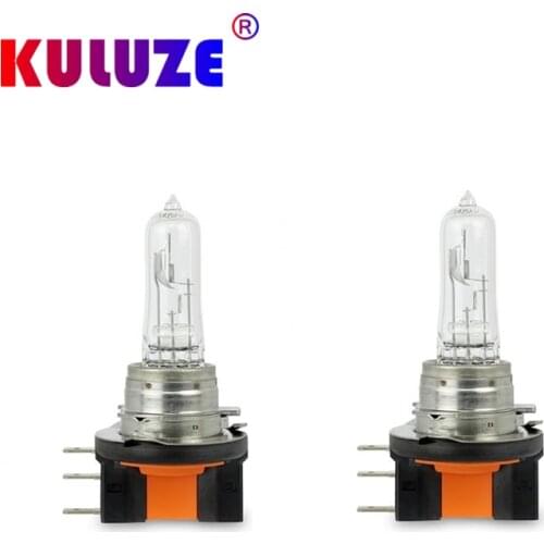 KULUZE 2PCs H15 Halogen Bulb 12V 15/55W Clear 3800K HeadLight Lamp