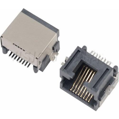 Hot sale 10PCS/LOT RJ45 network jack female Shen board SMT horizontal H = 8.6