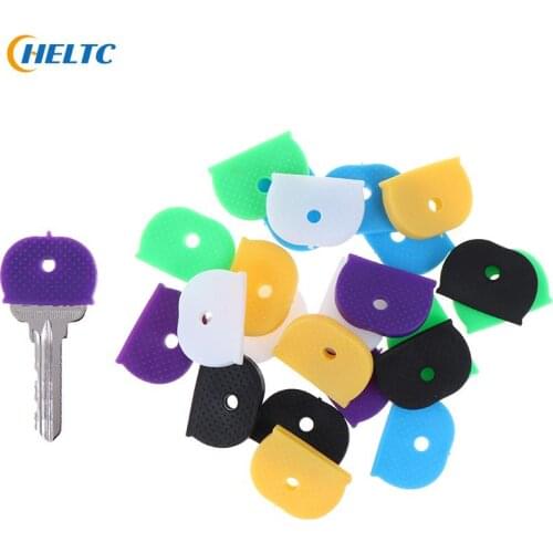 10/24/32Pcs Bright Colors Soft Silicone Hollow Multi Color Rubber Soft Keys Locks Cap Key Covers Topper Keyring Elastic Case