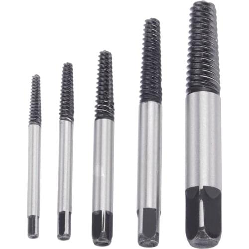 5Pcs Screw Extractor Set Drill Bit Guide Set Broken Damaged Bolt Remover Removal Speed Easy Out Tool With Storage Box