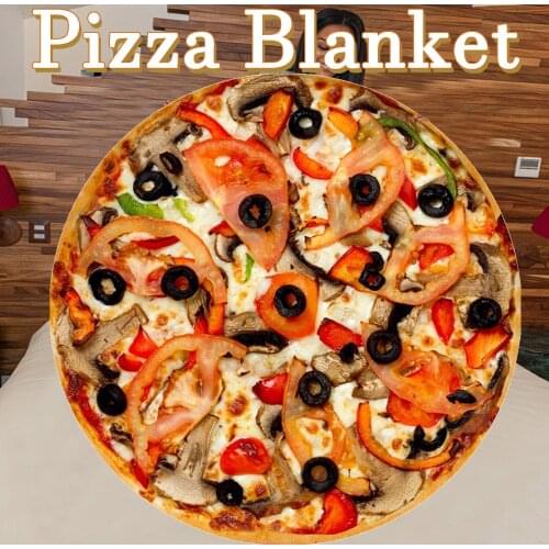 40# New 3d Printed Blanket 2021 Blanket Flannel Fabric Sofa Bed Pizza Fleece Blanket Four Seasons Pizza Fleece Blankets Durable