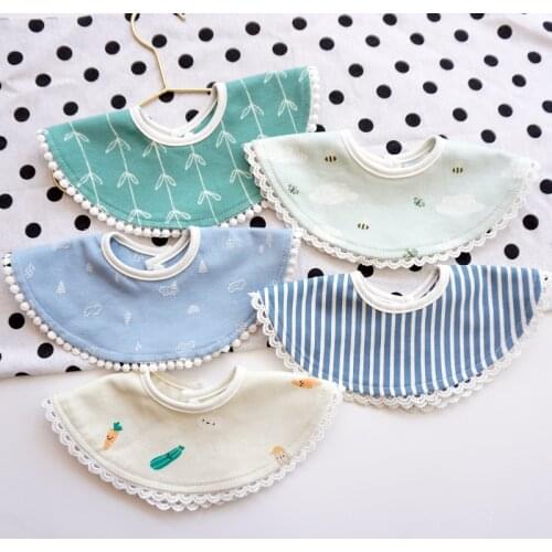 Autumn Winter Cute Newborn Feeding Burp Cloths Cotton Baby Bibs Girls Fake Collar Waterproof Pocket Saliva Towel for Boys