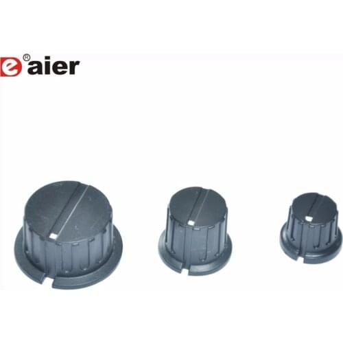 5PCS 6.35mm Plastic Slide Potentiometer Control Knob With Sharp Corner Knurled Skirted Guitar locked Cap Push ON Type