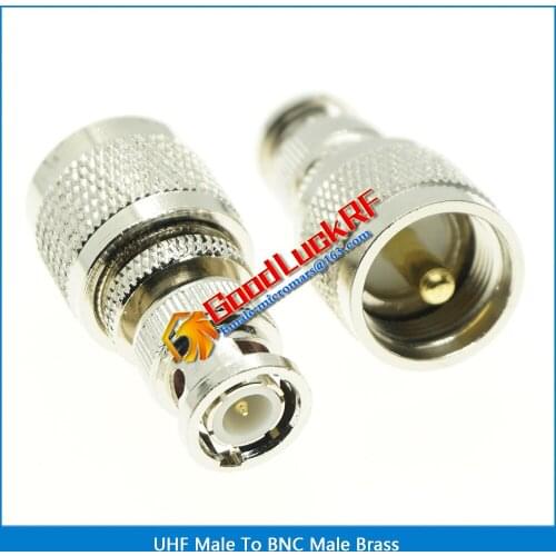 BNC Q9 To UHF PL259 SO239 Cable Connector Socket BNC Male To UHF Male Jack Nickel Plated Brass Straight Coaxial RF Adapters