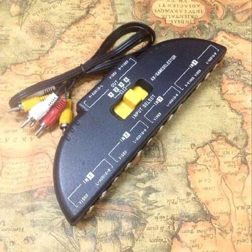 AV Switcher Selector 3 Ports Switcher Audio Video Umschalter transverter AV Cinch/RCA Splitter Box 1IN 4OUT Converter