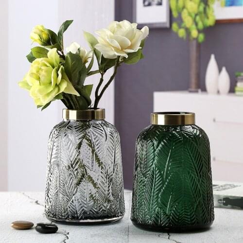 Retro home decoration glass vase minimalist living room flower vase decoration home creative glass vase hydroponic flower vase