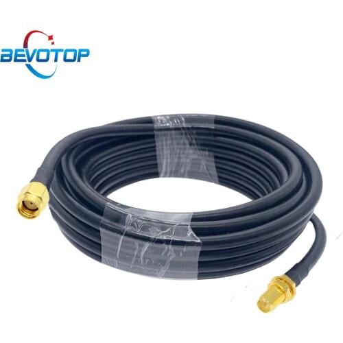 RP SMA Male to RP SMA Female Nut Bulkhead WiFi Antenna Extension Cable RG58 50 Ohm RF Connector Adapter Coaxial Jumper Pigtail