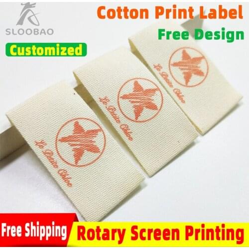 Direct manufacturers custom-made clothing trademark washing mark Beige cotton belt standard productio Cotton collar labeln