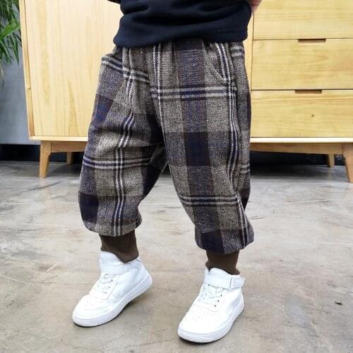 Boys Harem Pants Childrens Plus Velvet Autumn Winter Children Boys Baby Winter Winter Woolen Children Thickening Lantern Pants