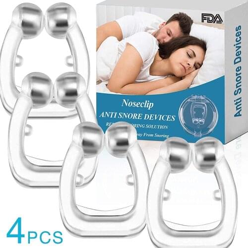 Silicone Magnetic Anti Snore Stop Snoring Nose Clip Sleep Tray Sleeping Aid Apnea Guard Night Device with Case Health99