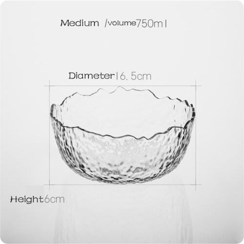 Glass Bowl Japanese Hammer Colored Salad Household Fruit Plate Tableware Kitchen Dinnerware Creative Internet Red