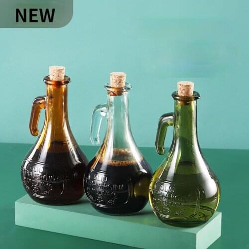 Glass oil pot household oil bottle kitchen soy sauce vinegar seasoning bottle large-capacity oil can pot seasoning storage