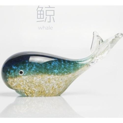 Glass whale glass artwork Nordic style home decoration animal ornaments creative new year gift