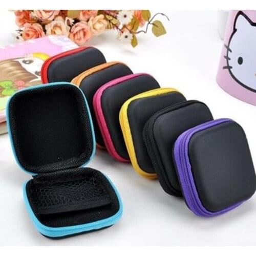 Earphone Storage Bag Portable Earbuds Pouch Box Headset Cover Protector Mini Zipper Hard Headphone Case USB Cable Organizer