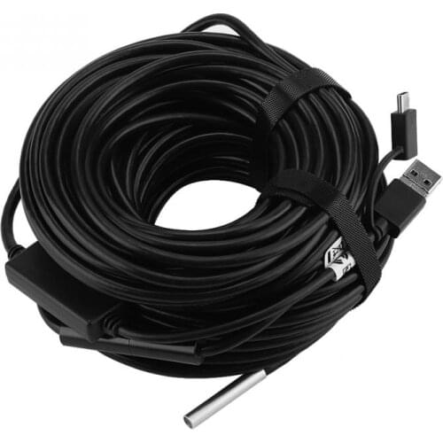 20-Meter 5.5mm USB Endoscope Camera Hard Cable with 720P Waterproof Camera for Pipe Inspection Endoscope Inspection Mini Camera