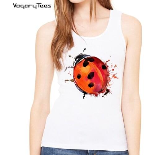 2021 Women Summer Vest insects Print Women Casual Tank Top Tee Casual Streetwear Short Tops Femme Tanks Tops