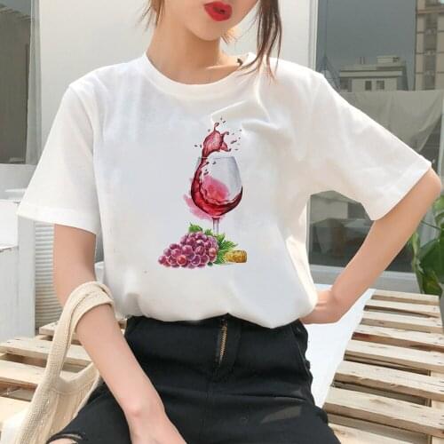 Precious Wine Print T shirts Women Beautiful Short Sleeve Trendy Cartoon Comfy Top Tumblr Mujer Tee Shirt 2021 Arrivals Fashion