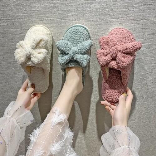 Women Winter Home Slippers Sweet and elegant Shoes Non-slip Soft Winter Warm House Slippers Indoor Bedroom Lovers Couples